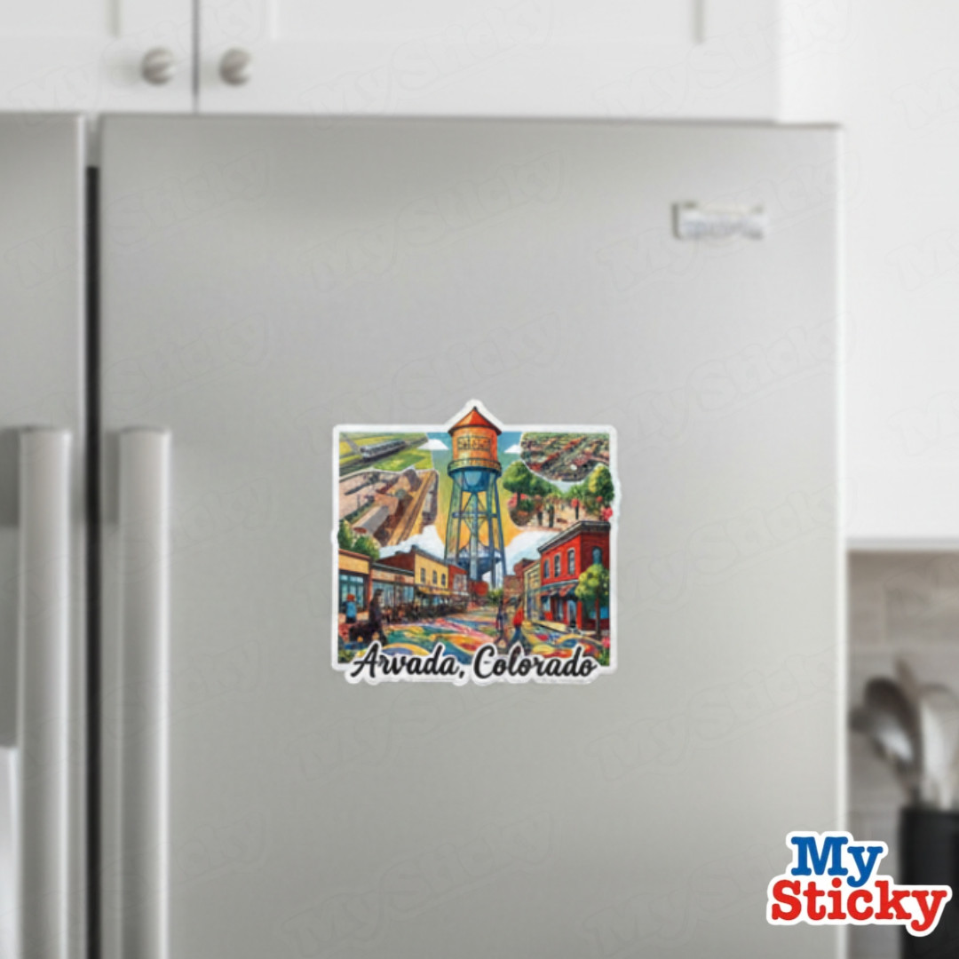 Olde Town Arvada Colorado Vinyl Sticker Travel Memorabilia Water Tower Decor NEW