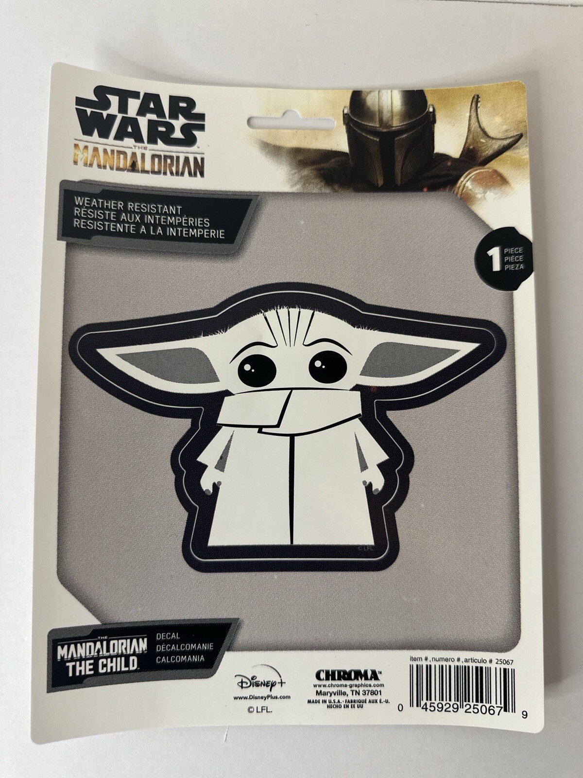 Chroma Graphics Mandalorian The Child in White Vinyl Sticker Decal Star Wars New