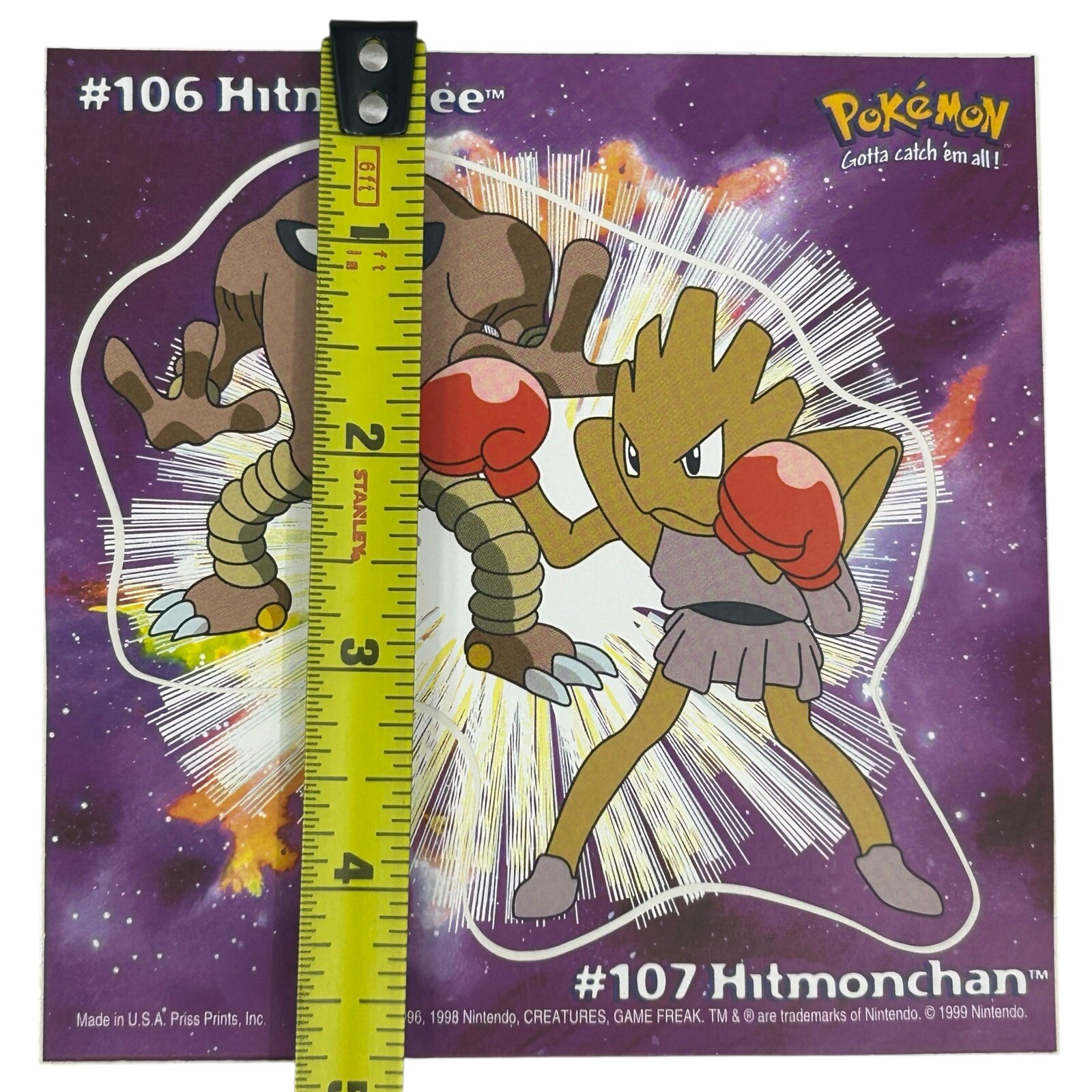 Pokemon Collect ’em Stick-Ups Hitmonlee #106 Large 4” Sticker Priss Prints