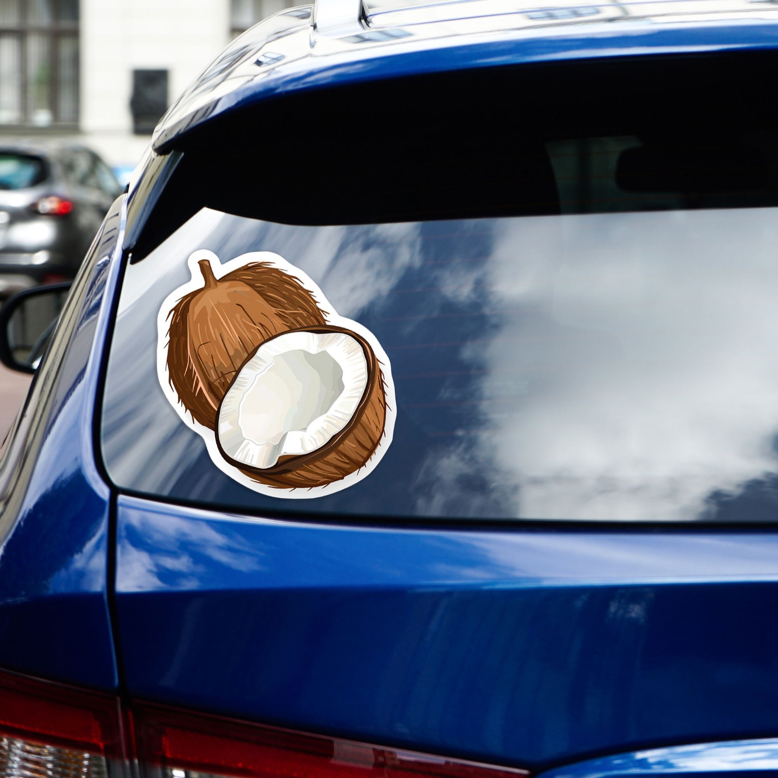 Fresh Coconut Half – Vinyl Decal Sticker – Car Window Laptop – #1617
