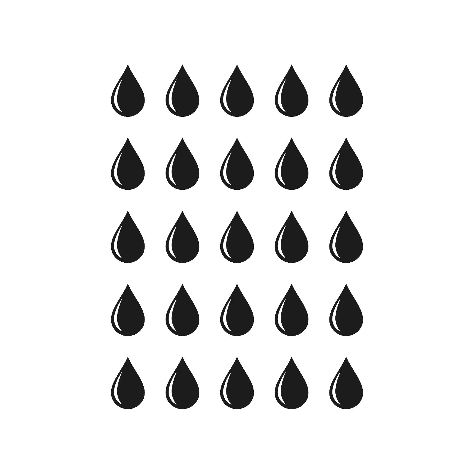 Tiny droplet Symbol Vinyl Decals set of 25 water drop Stickers Sheet
