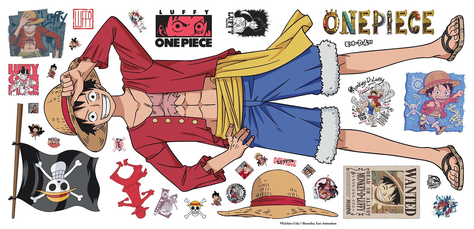 RMK5439GM Piece Luffy Wall Decal, Red