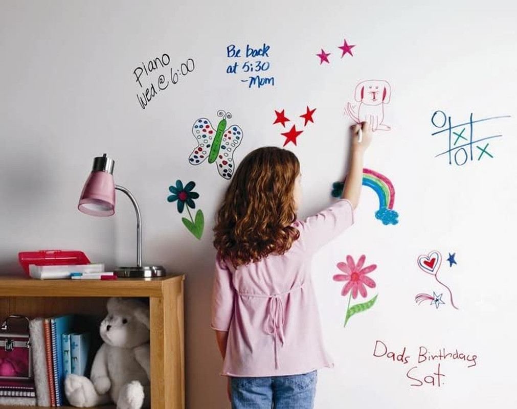 2 Roll White Chalkboard Paper – Whiteboard Vinyl Paper Removable Bulletin Wall S