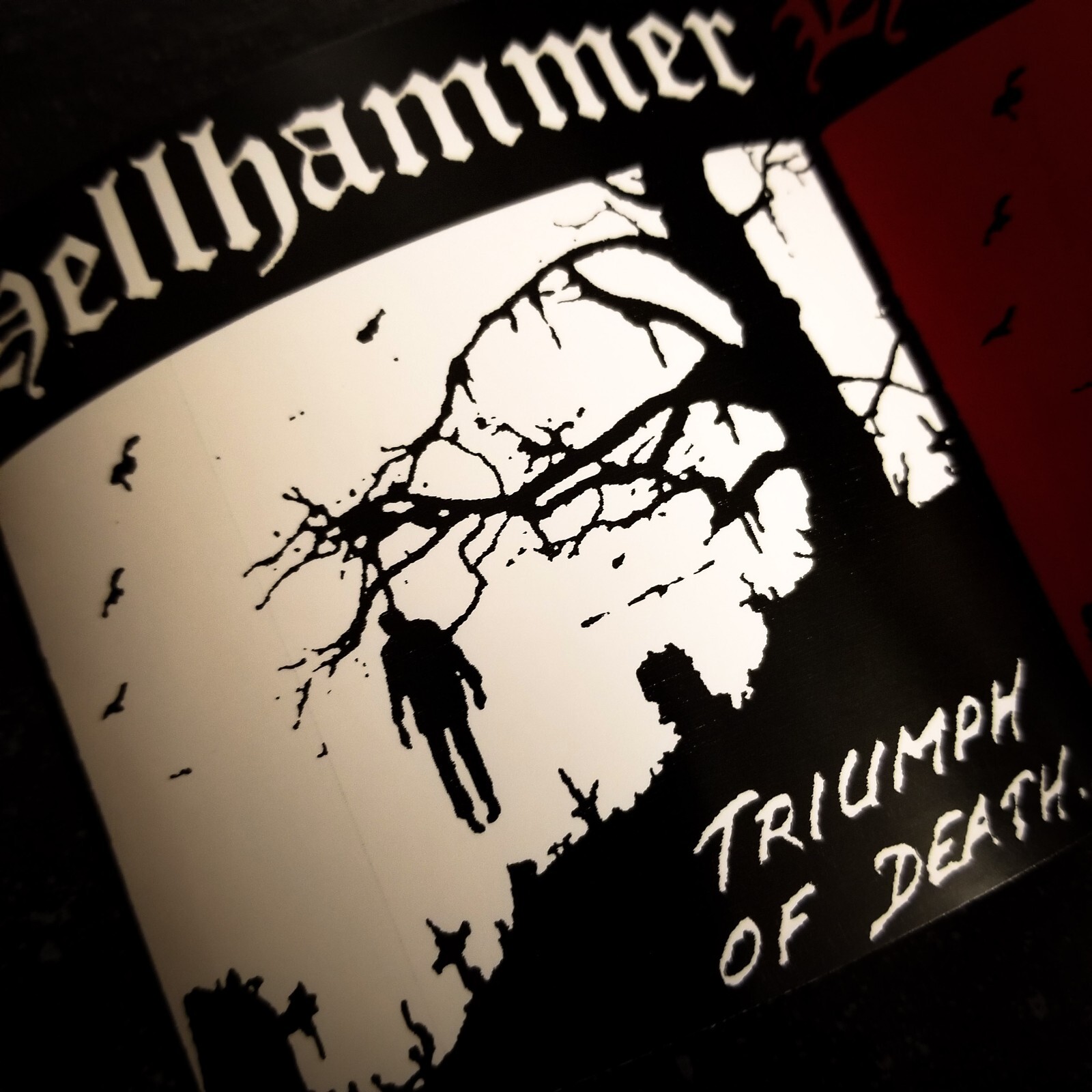 Hellhammer 4 x 4" Waterproof Vinyl Sticker Decal [💪 HQ Durability] Black Metal