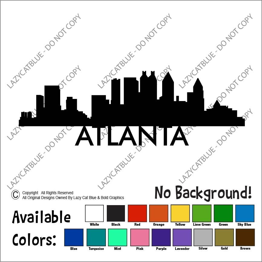 Atlanta Georgia Decal Sticker Atl GA Skyline Skyscapes City View Buildings USA