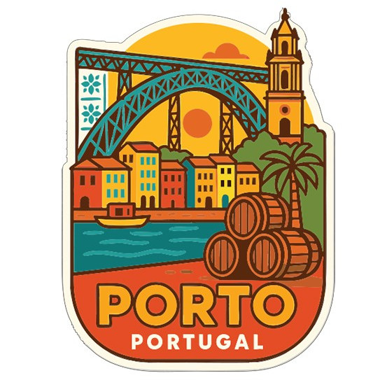 Porto Portugal Sticker Decal Vinyl Die-Cut City Skyline Landmark Design