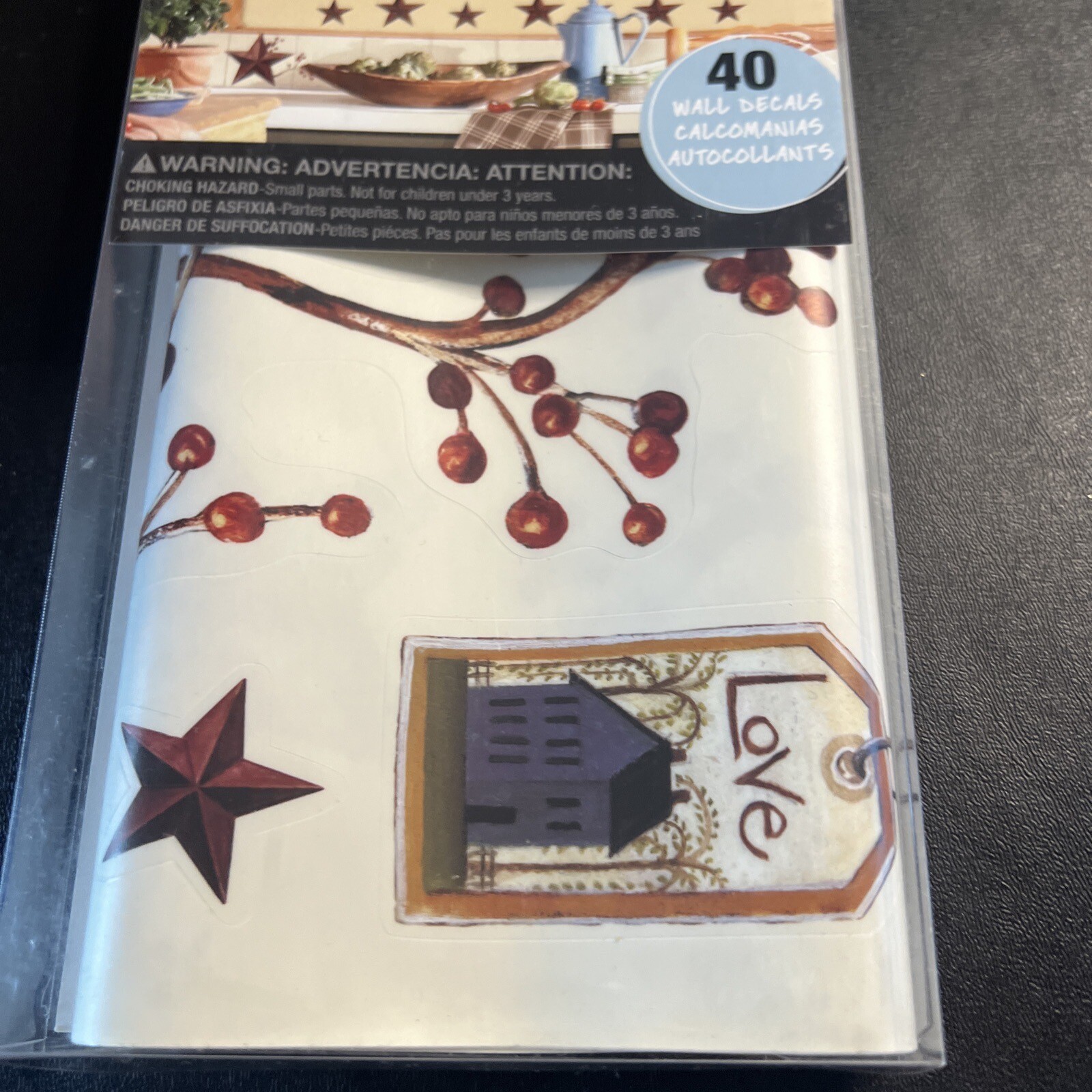 NEW RoomMates Country Stars & Berries Peel and Stick Wall Decals
