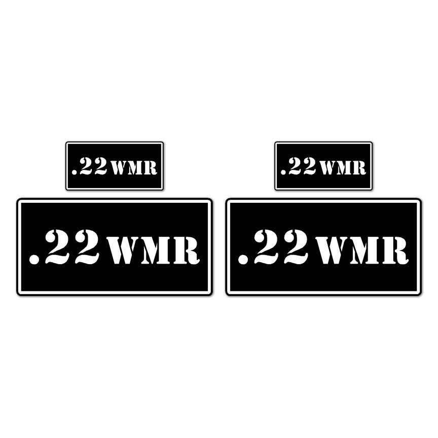 .45 WMR B&W Ammo Box Set, Vinyl Decal Sticker, 2@ 1"x2" & 2@ 2"x4", #8438