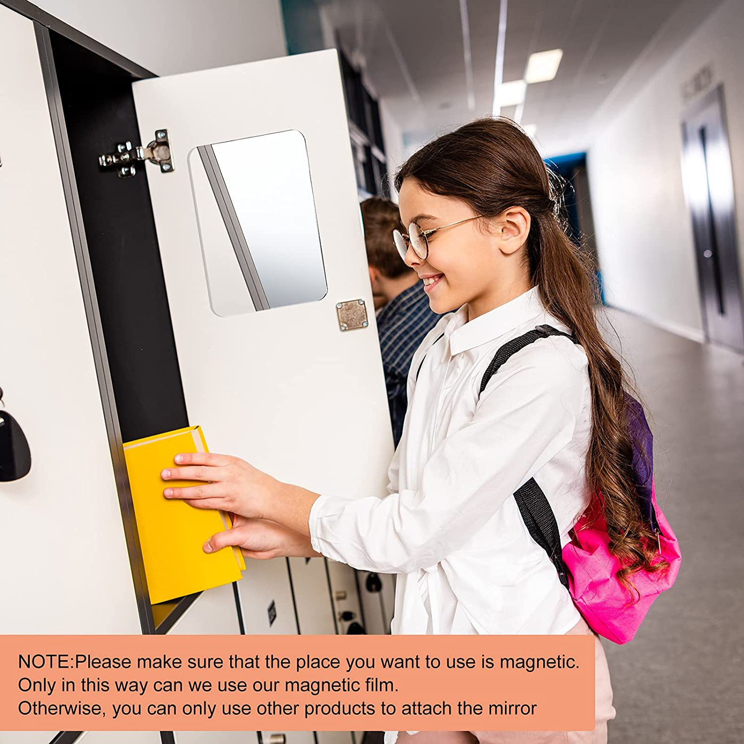 Magnetic Locker Mirror Self Adhesive Acrylic Mirror Sheet Wall Stickers Flexible
