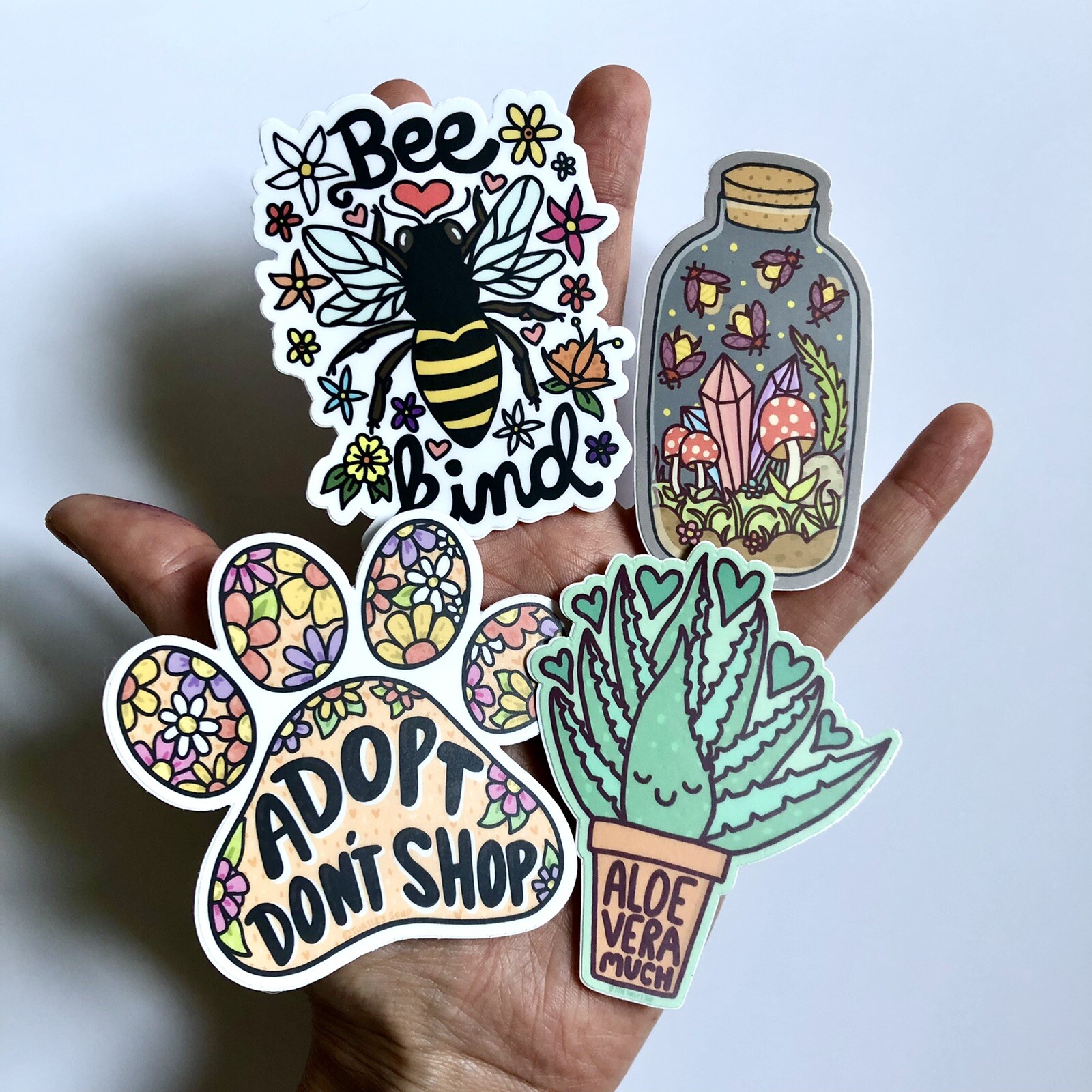 NEW! Turtle’s Soup SET OF 4 VINYL STICKERS / DECALS — 3×3” Love & Nature-Themed
