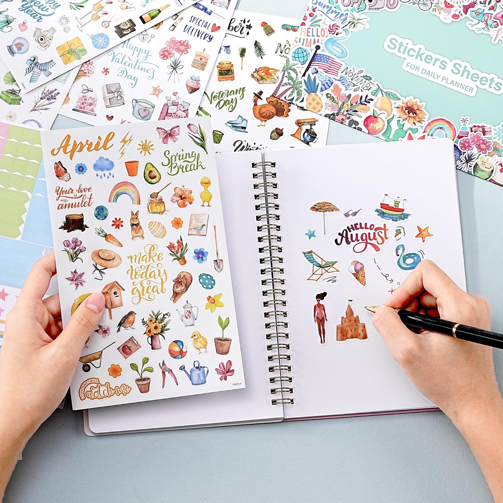 Office Planner Stickers, 12 Monthly, 1500+ Stickers, Festivals