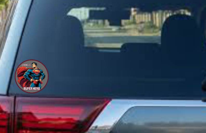 Superman (America's Hero) 4" Vinyl Decal Car Cooler Laptop Truck Smoker Trailer