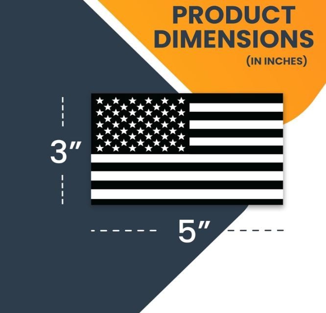12 PACK! Reflective 3×5 American Flag Stickers, Set of 3" x 5" USA Decals Labels