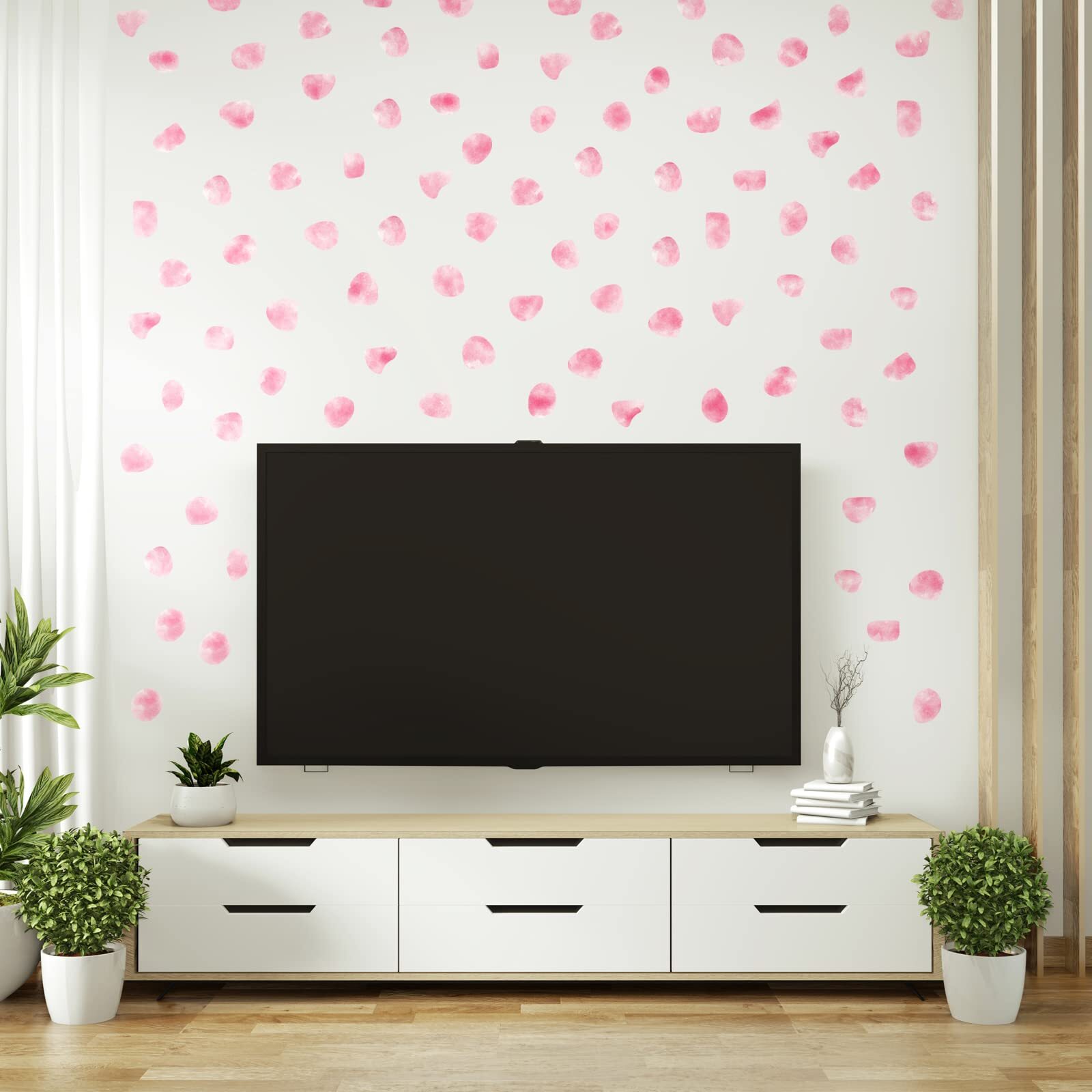 Outus 500 Pieces Irregular Polka Dots Wall Decal Bedroom Home Decoration (Pink)
