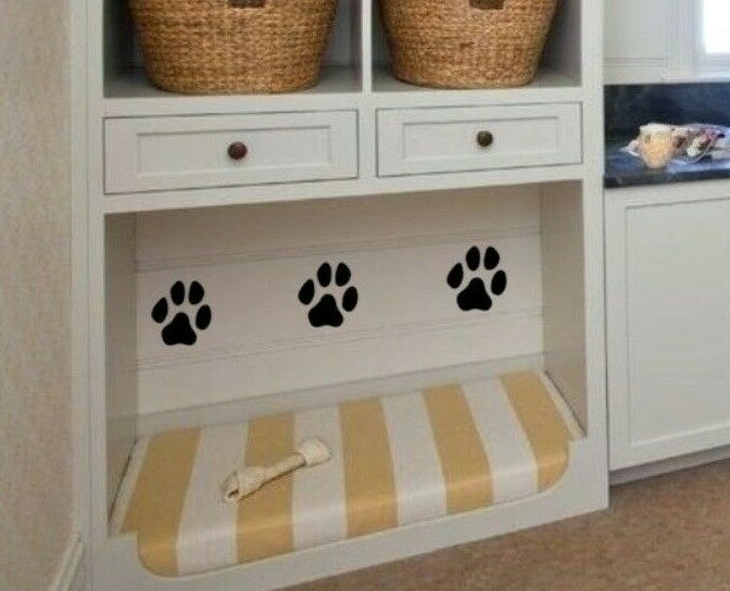 Paw Print Stickers Set of 4 Indoor or Outdoor Dog Cat Car Home Wall Vinyl Decal