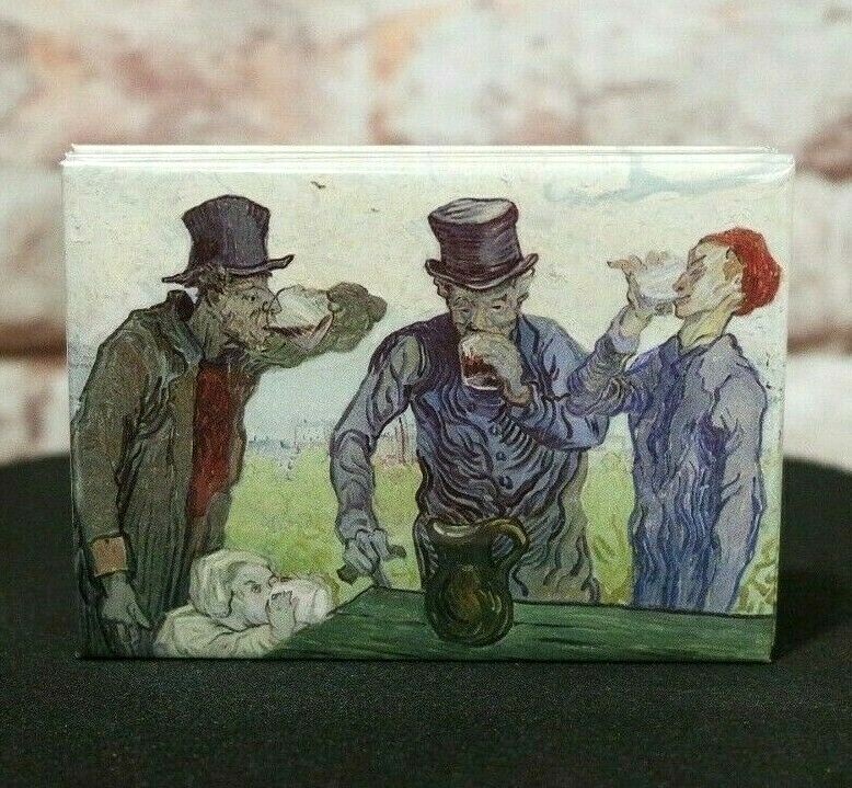 Vincent van Gogh "The Drinkers" 3.5 x 2.5 in. Metal w/ full back magnet