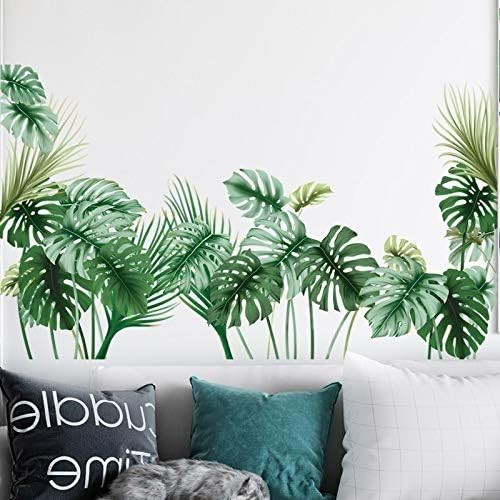 Tropical Palm Leaf Wall Decals – Vivid Vinyl Stickers for Elegant Living Spaces