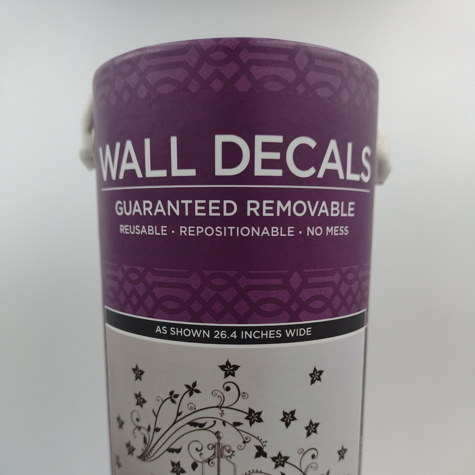 Wall Decal Floral Swirls 2 Sheets 23 X 12" Tall Reusable, Removable, No Mess