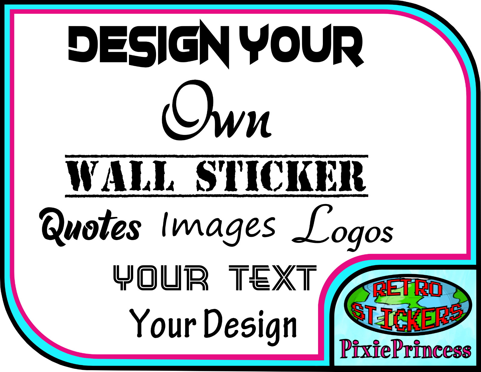 Personalised Business Sticker Car Custom Vinyl Decal Design Your Own Logo Quote