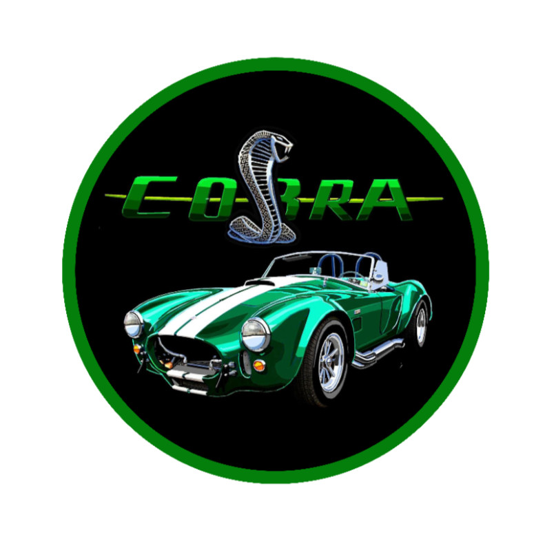Car Classics "Cobra" – 4" Handcrafted Vinyl Decal Cooler Vehicle Laptop Tumbler