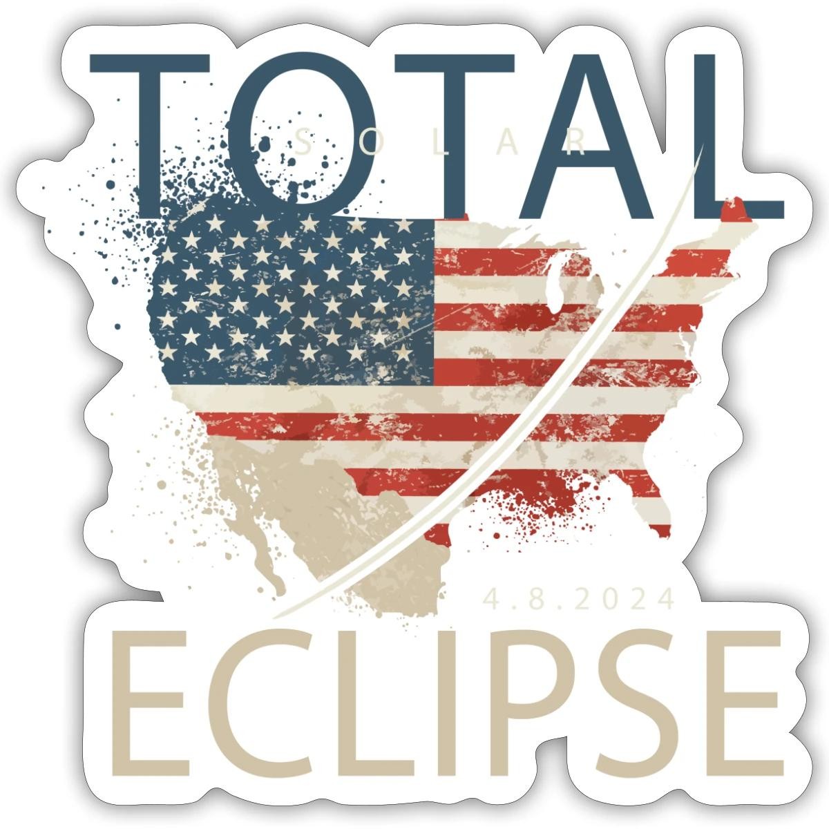 Path Total Solar Eclipse April 2024 Sticker, max. 4 x 4"