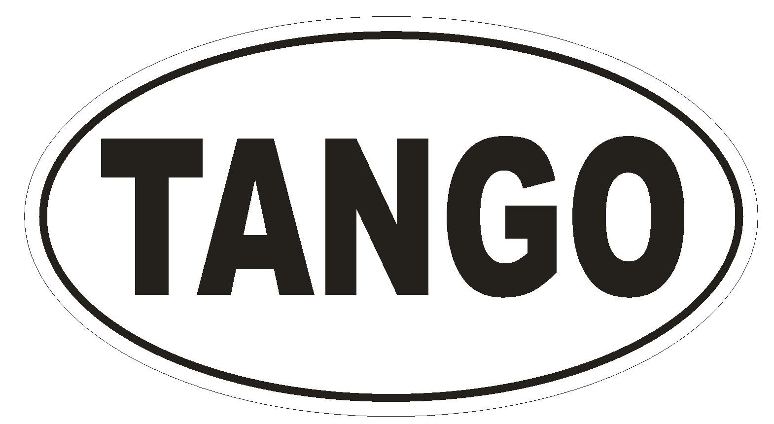 TANGO Oval Bumper Sticker or Helmet Sticker D1855 Euro Oval Dance