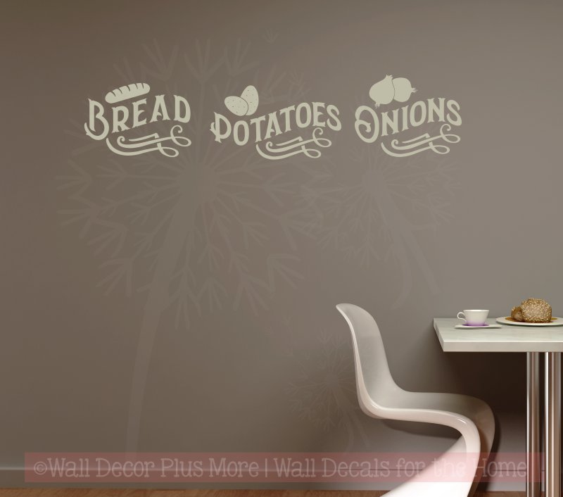 Bread Potatoes Onions Label Kitchen Storage Vinyl Stickers Wall Decals Farmhouse