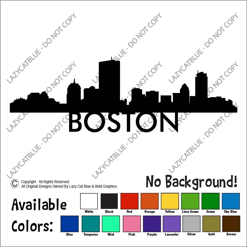 Boston Massachusetts Skyline Skyscapes City View Decal Window MA Mass Car