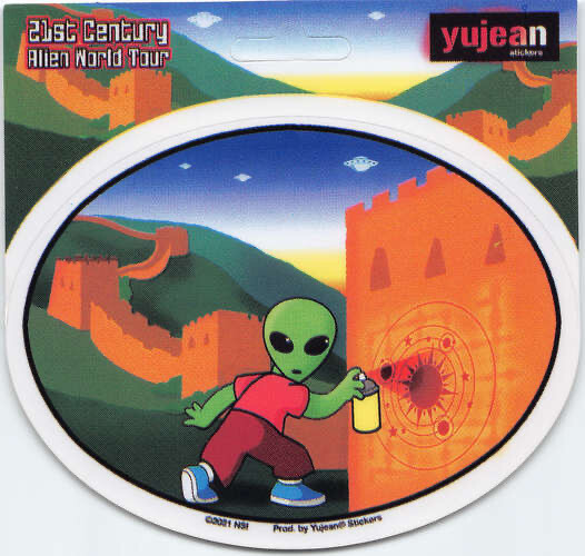 Alien World Tour Great Wall of China Graffiti Die-Cut Decal Sticker New Tourist