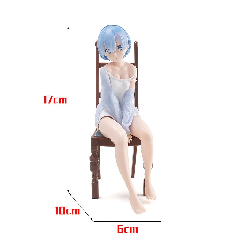 17cm Anime Re: Life In A Different World From Zero Rem Sit On Chairs Action Figu