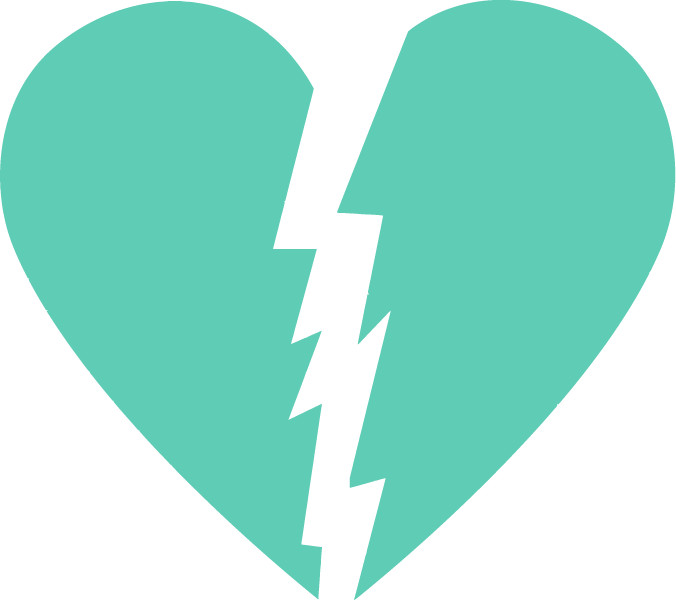 Broken Heart Love Multiple Colors Die Cut Vinyl Decal Made in USA
