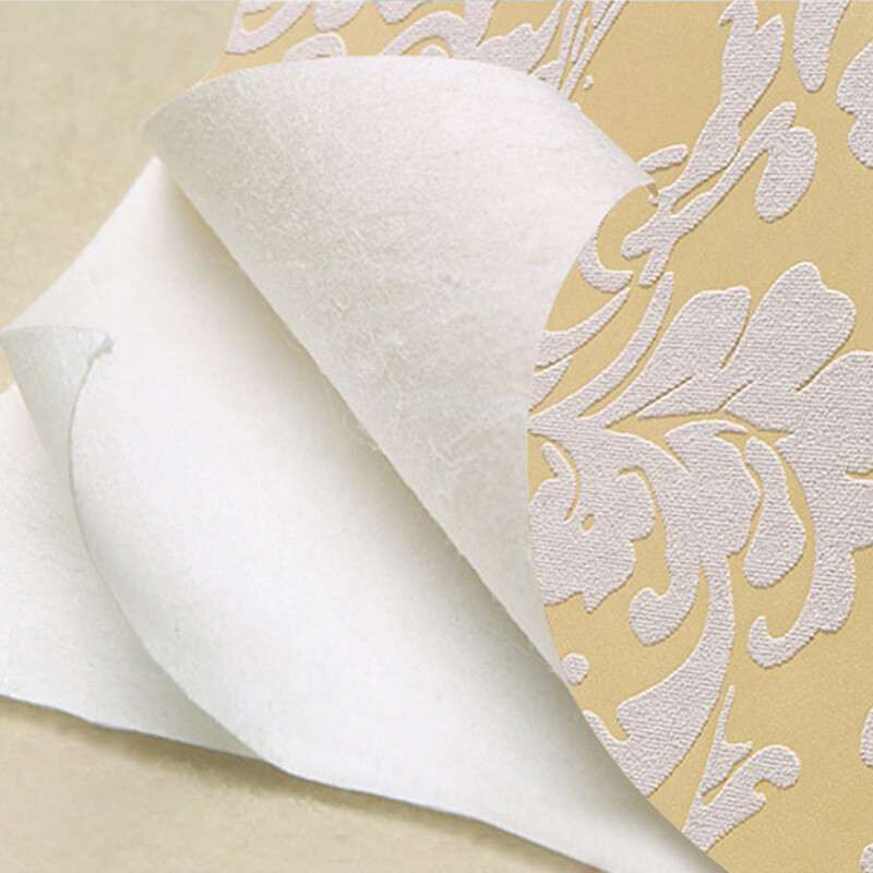 3D Embossed Flower Glitter Wallpaper Embossed Non-Woven Textured Wall Decor-