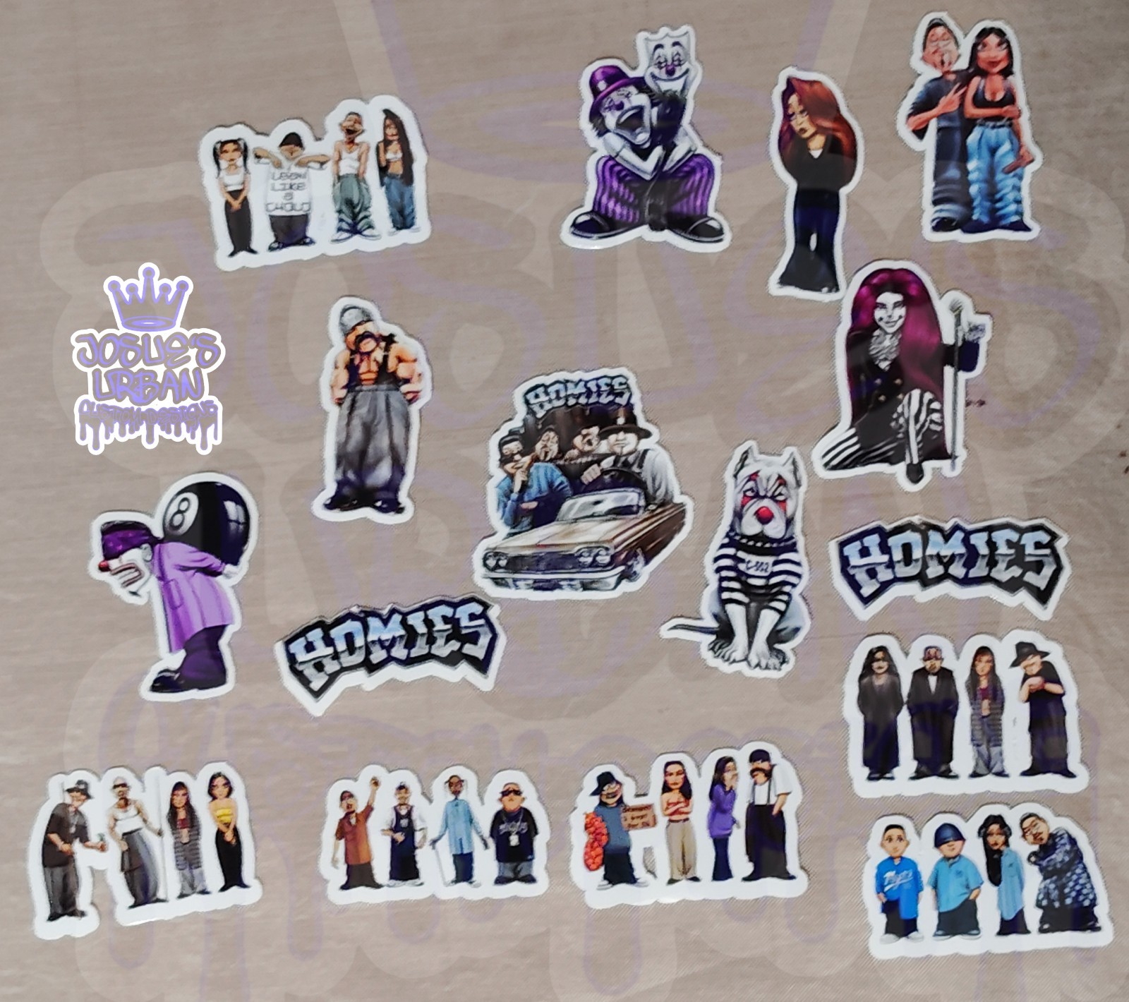 16pcs Homies Stickers Glossy Stickers