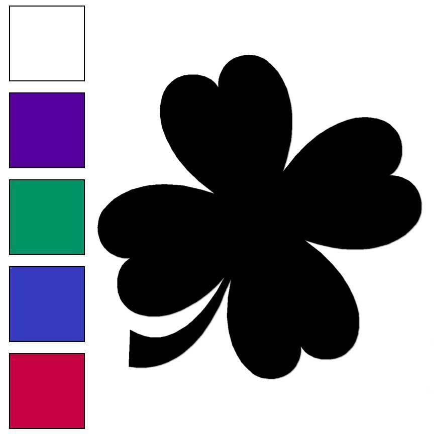 Four Leaf Clover Lucky, Vinyl Decal Sticker, Multiple Colors & Sizes #6742