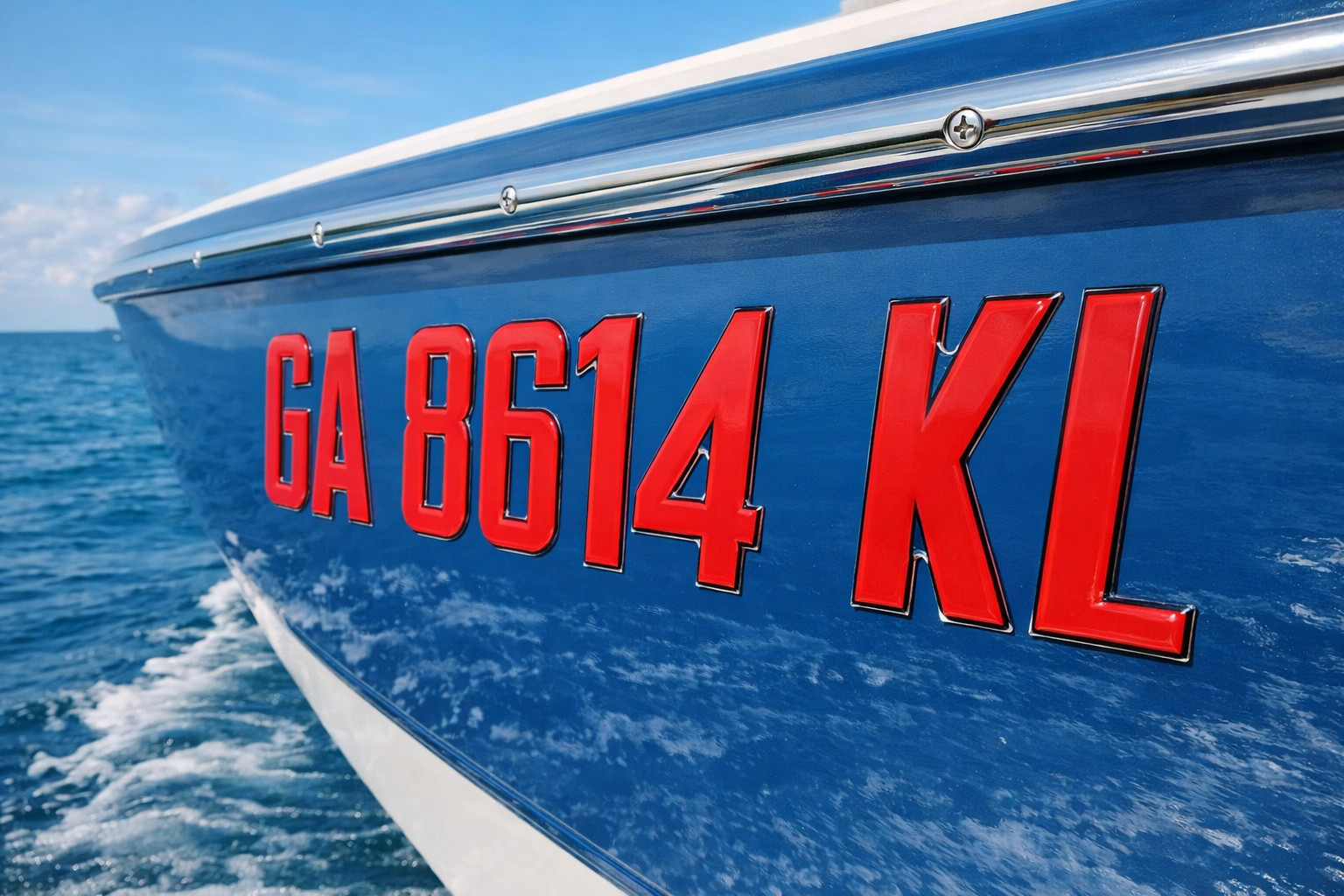 Boat and Jet Ski Lettering Marine Grade Raised Registration Numbers Raised Domed
