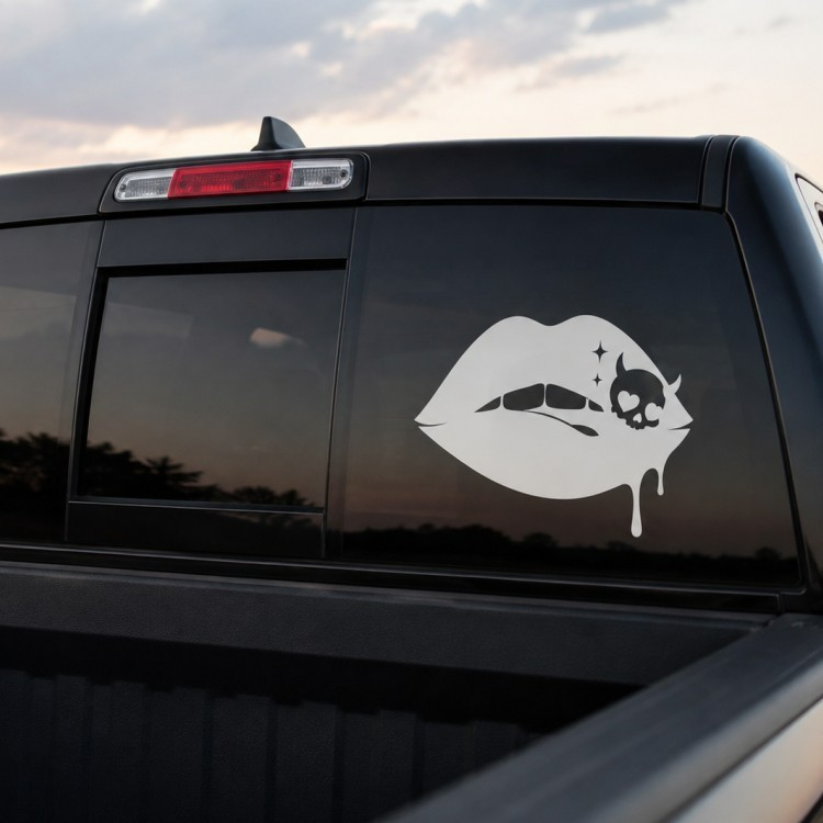 Bad Habit Lips Vinyl Decal Sticker • Multiple Sizes & Colors • Car/Truck
