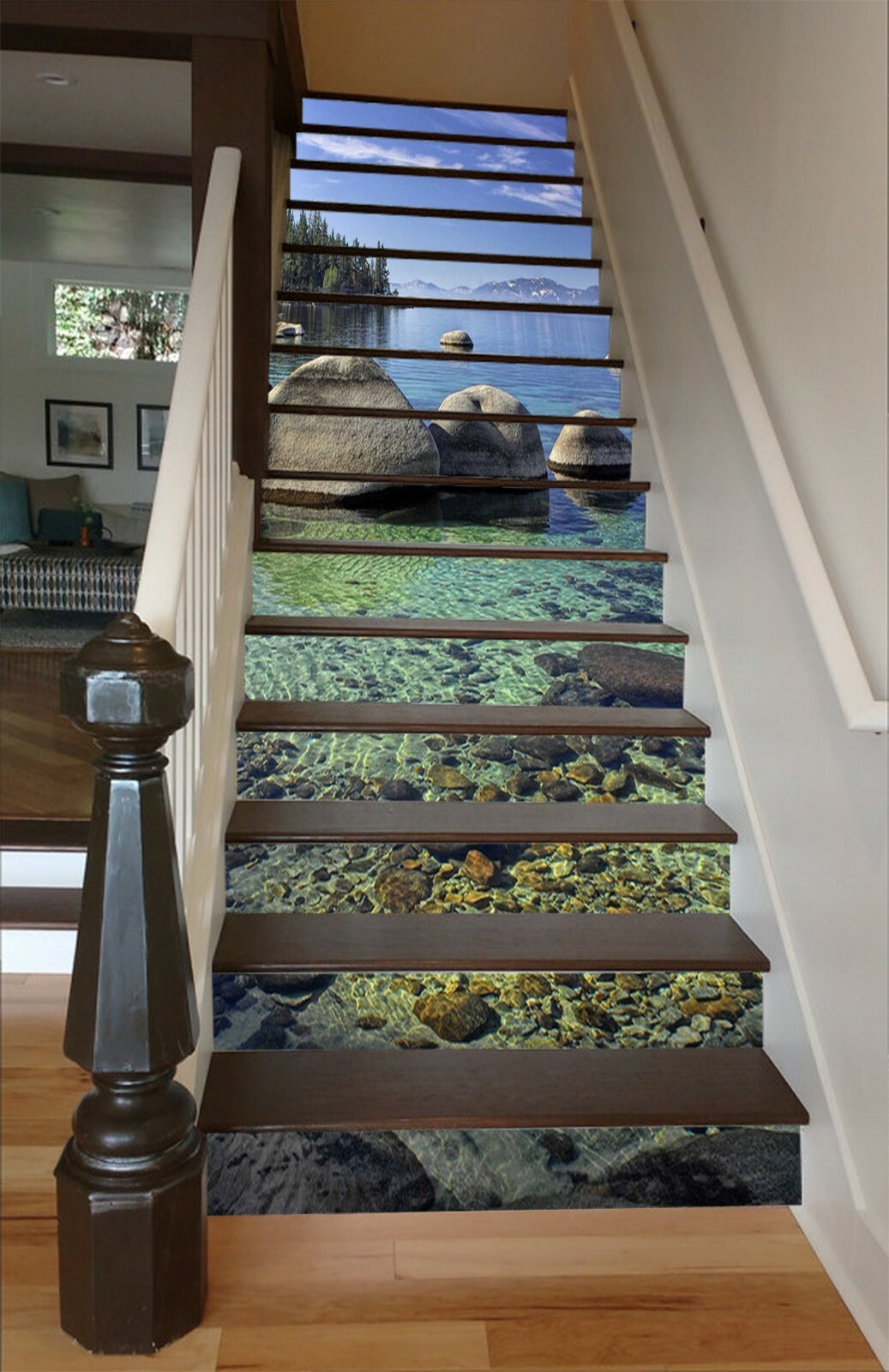 3D Lake Stone 425NA Stair Risers Decoration Photo Mural Decal Wallpaper Fay