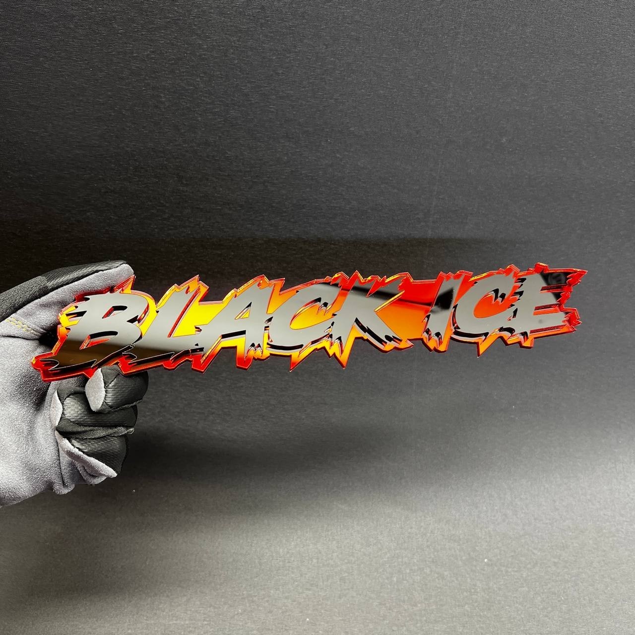 1PC BLACK ICE Custom 3D Text Car Badge Fender Emblem Tailgate Toolbox Decal