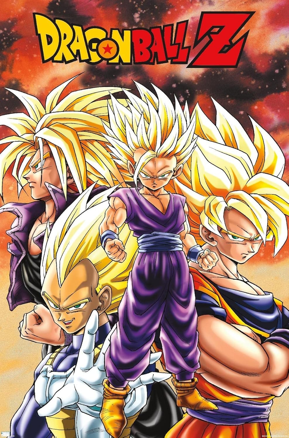 Dragon Ball Z – Saiyans Wall Poster, 34L" x 22.4W", Unframed Version