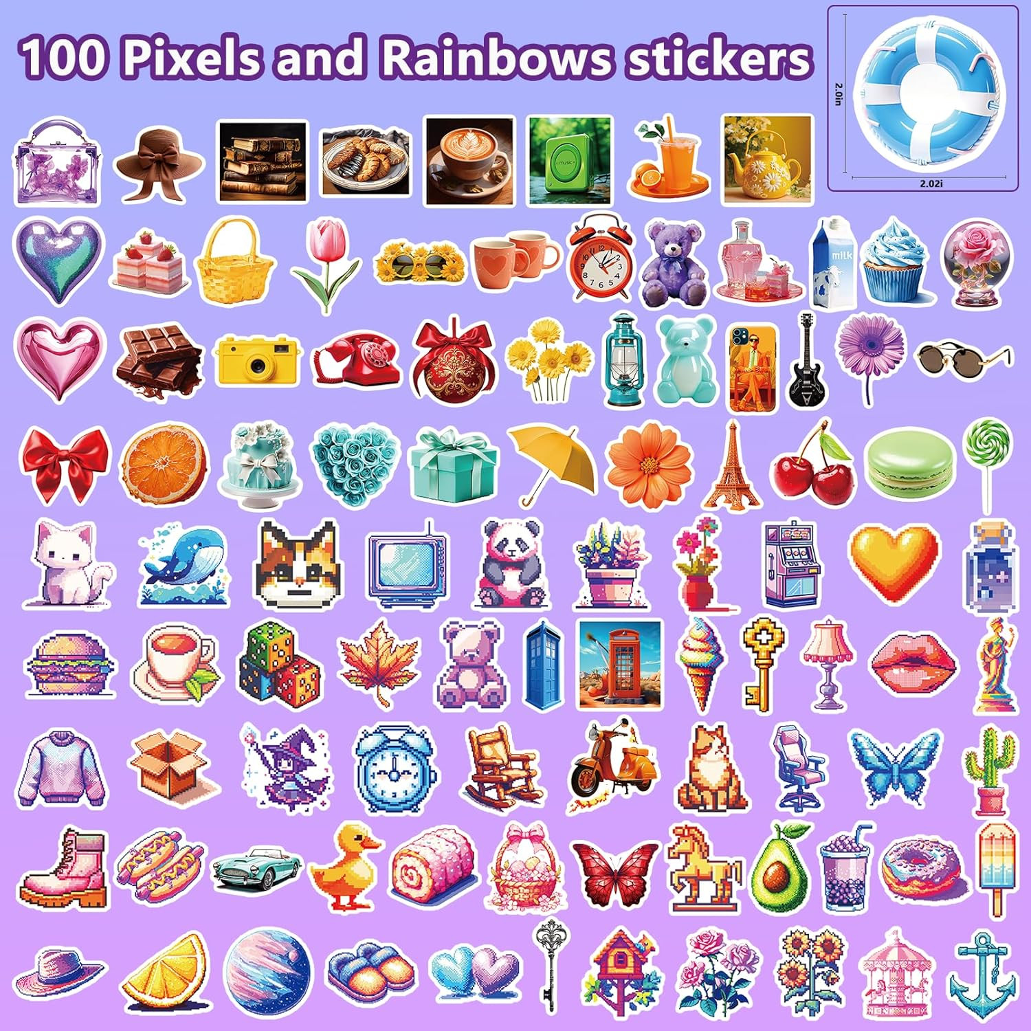 Christmas 100 PCS Water Bottle Stickers for Kids,Waterproof Vinyl Colorful Stick
