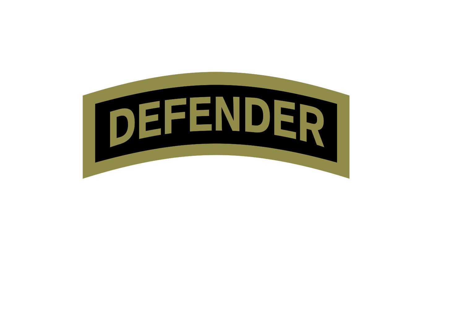 DEFENDER Tab Car Vinyl Window Decal/Sticker Olive/Black
