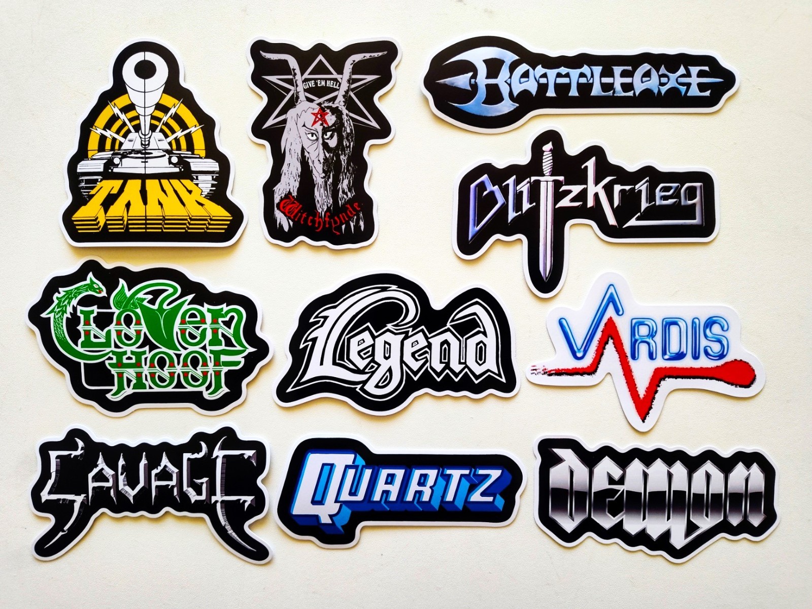 Heavy Metal Sticker Pack (10) Set 13 Legend Savage Quartz Demon Cloven Hoof Tank