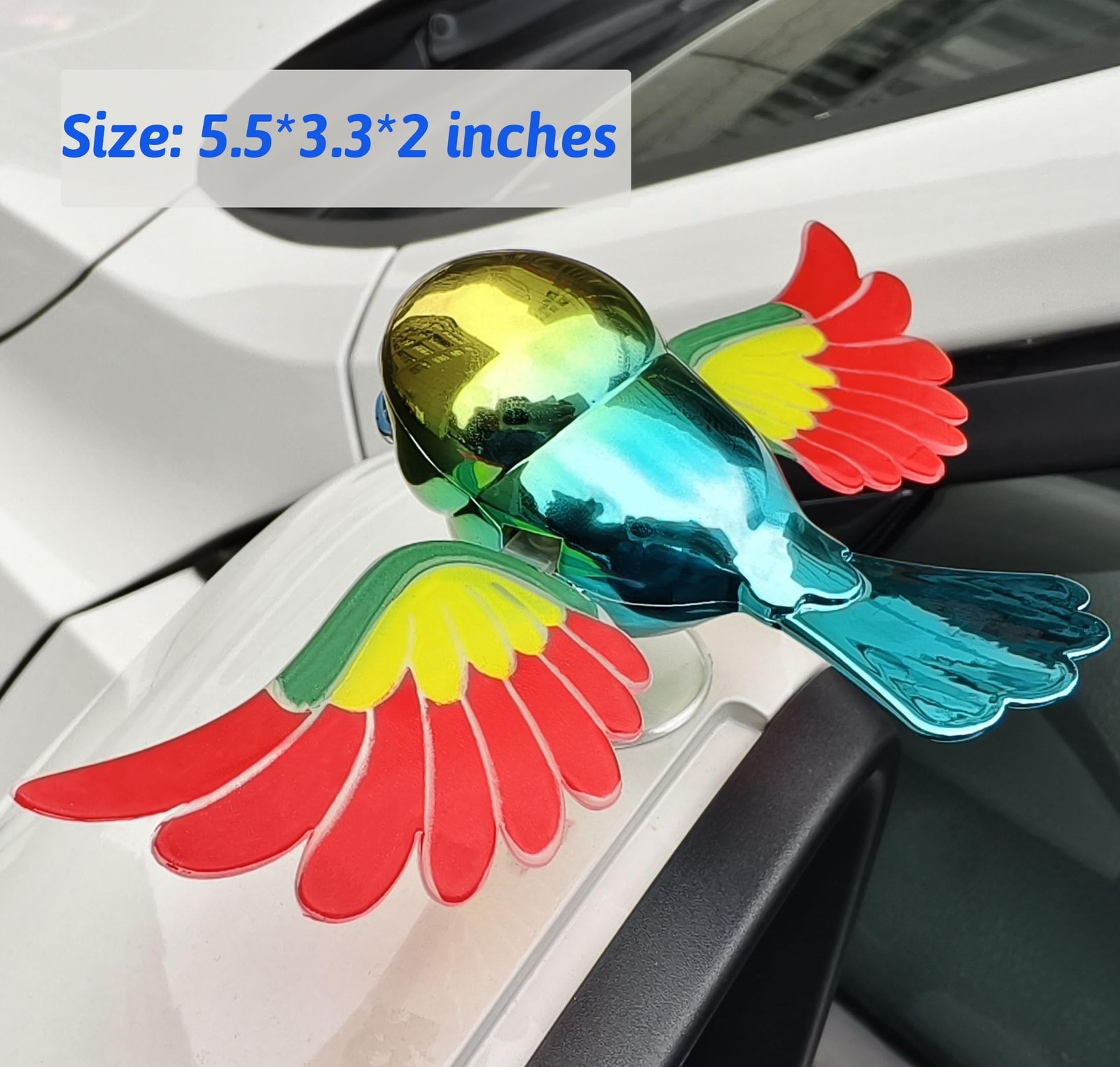 "Flying Birds Car Stickers for Hood, Roof, Mirror, Trunk – 1PCS (Red Green)"