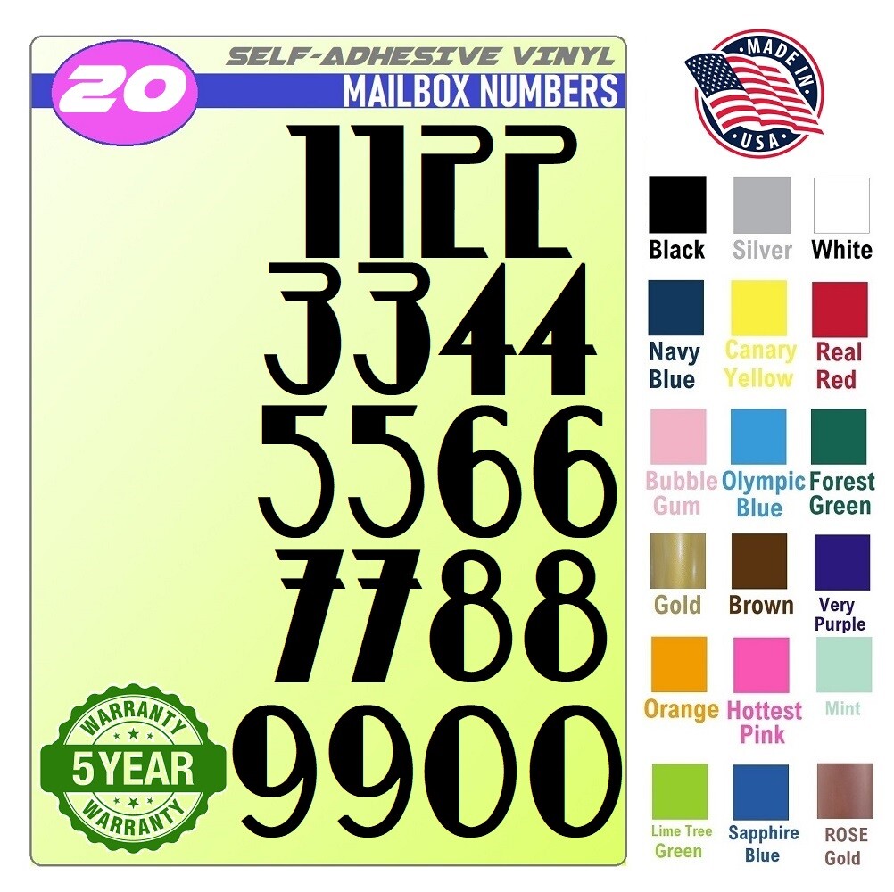 20 Mailbox,Car, Doors, Toolbox,Lockers,Window, Decal Sticker Numbers [BETTI