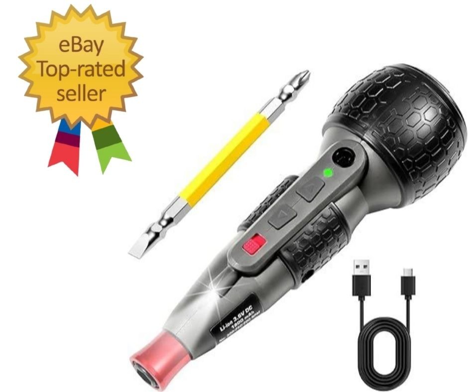 Upgraded 3.6V Cordless Electric Screwdriver, 3-Speed Torque Control, Electric…