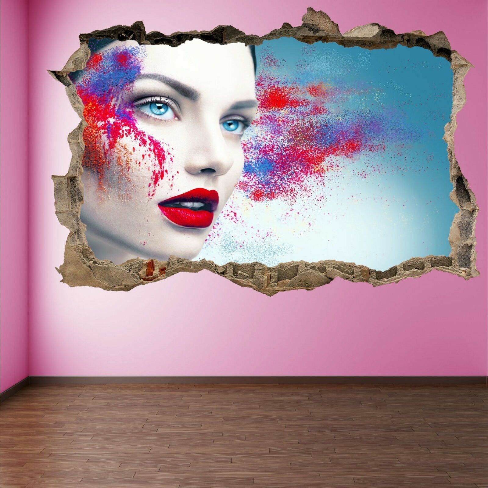 Makeup Powder Model Beauty Salon Wall Art Stickers Mural Decal Fashion Girl GP5
