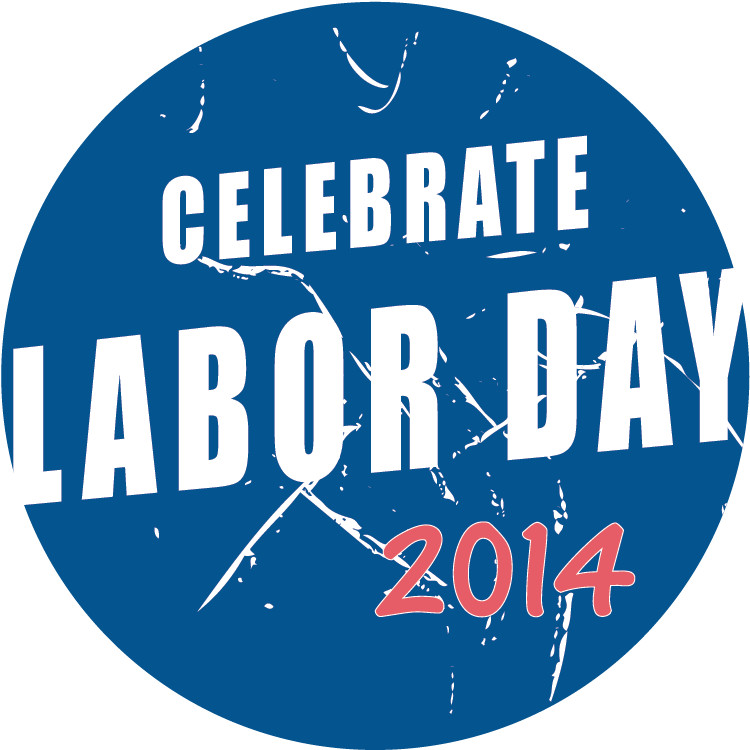 Celebrate Labor Day 2014 Grunge Rond Car Bumper Sticker Decal