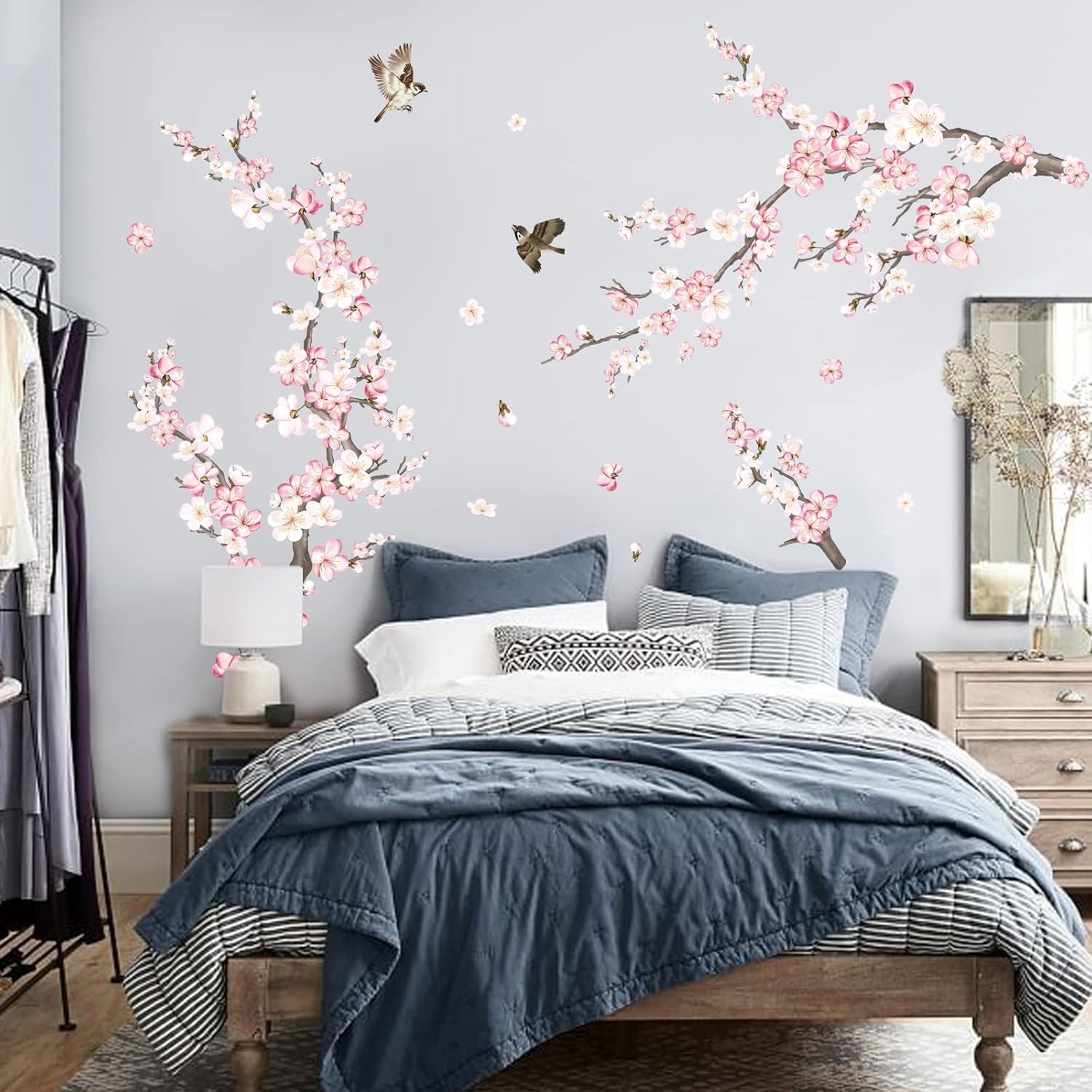 Waterproof Cherry Blossom Wall Art Stickers for Effortless Room Transformation