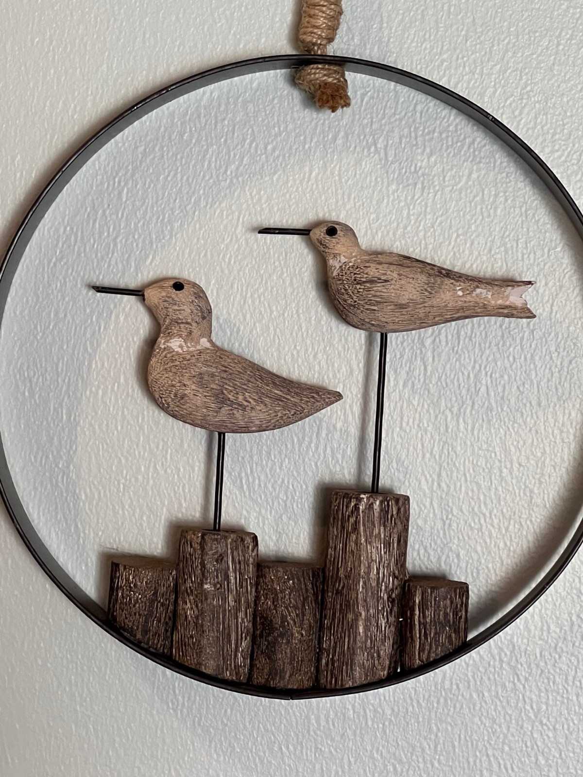 Birds Round Wood Wall Decor Hanging Decoration Mother's Day Unique Gift Idea