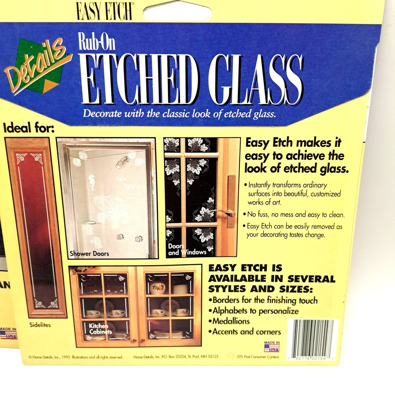 Details Easy Etch Rub On Etched Glass Roses Decals NIP Medallion Lot Vintage